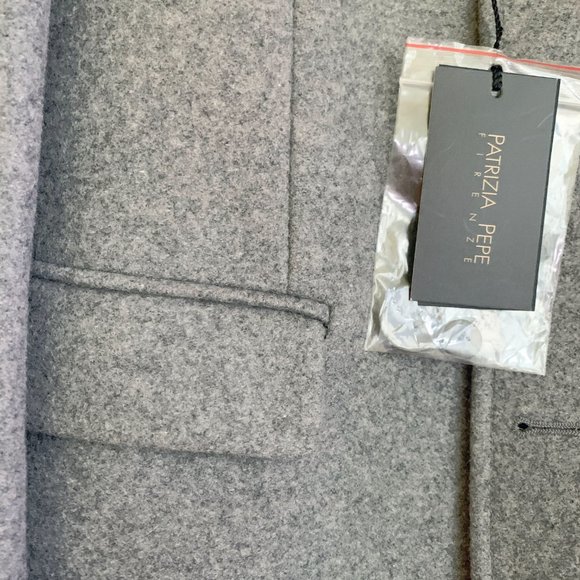 NWT luxurious PATRIZIA PEPE Men's Grey Wool-Tweed COAT Size 48 EUR | 38 US | M - Picture 5 of 9